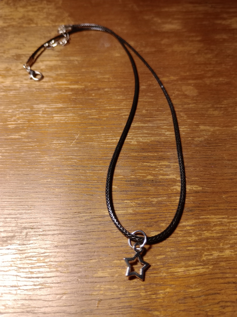 Black Cord Star Pendant Necklace
